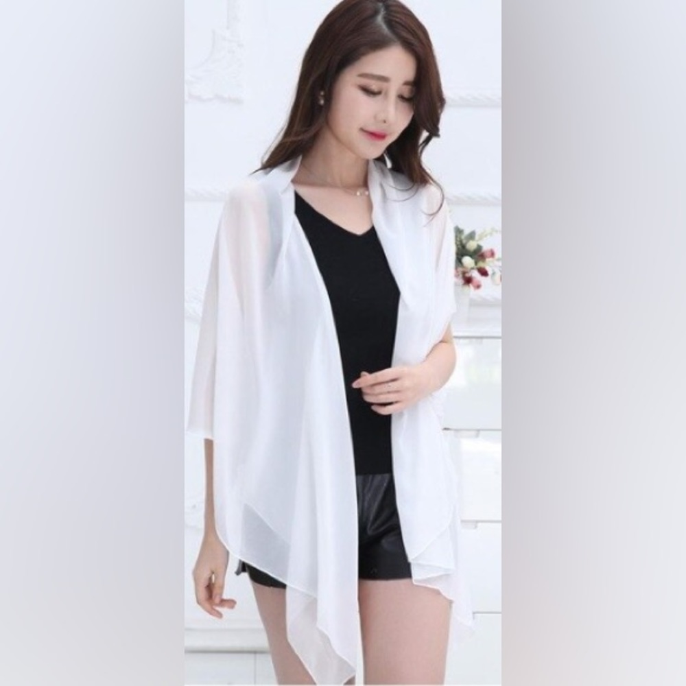 Scarf Vest - Winter White Solid